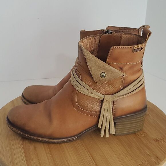 Pikolinos Zaragoza Women's Leather Ankle Booties Tassels Size 37 - Picture 5 of 16